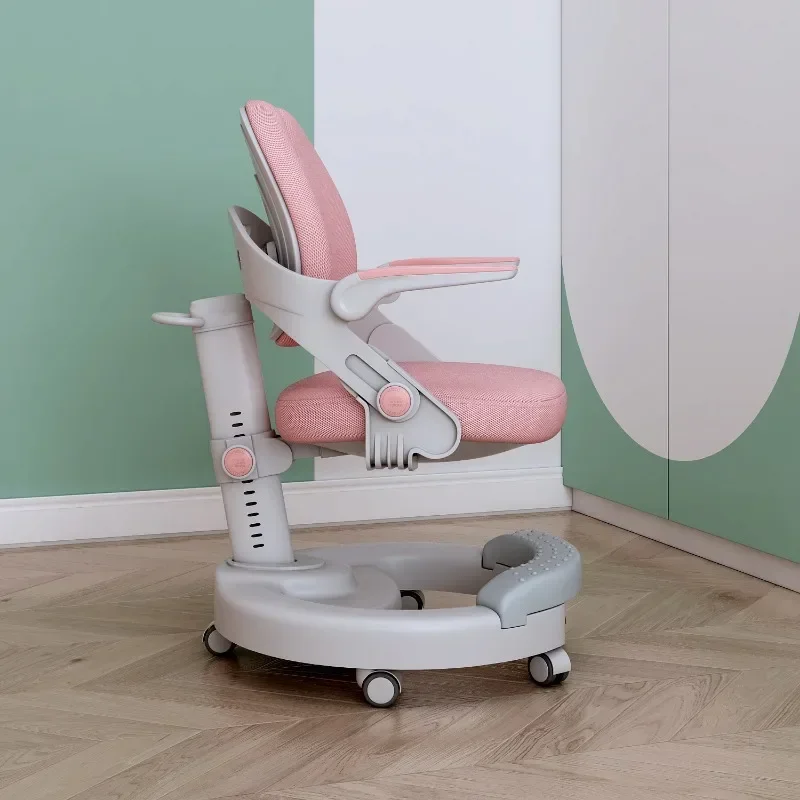 Silla con respaldo ajustable para niños, postura ajustable, estudio en casa con ruedas, muebles para niños