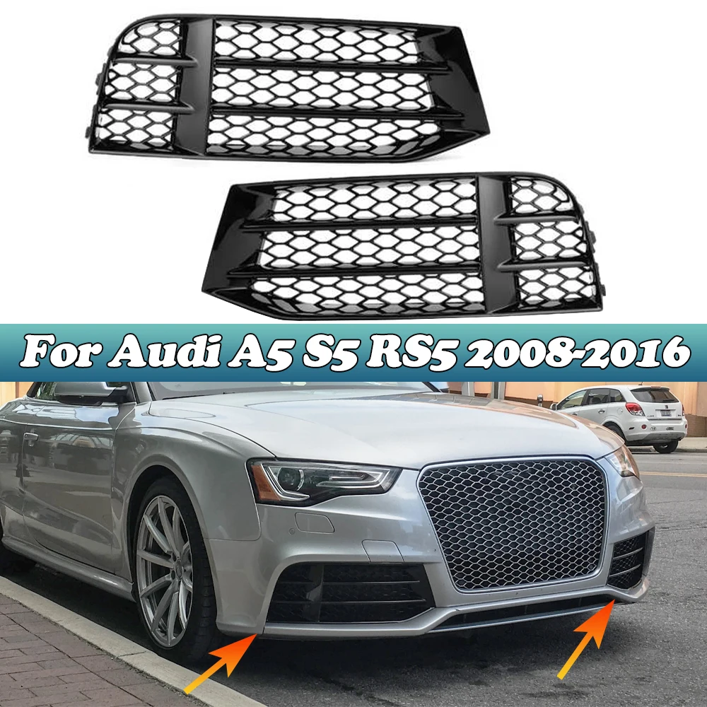 

Car Front Fog Light Grilles Foglamp Honeycomb Grill Cover Trim For Audi A5 S5 RS5 2008 2009 2010 2011 2012 2013 2014 2015 2016