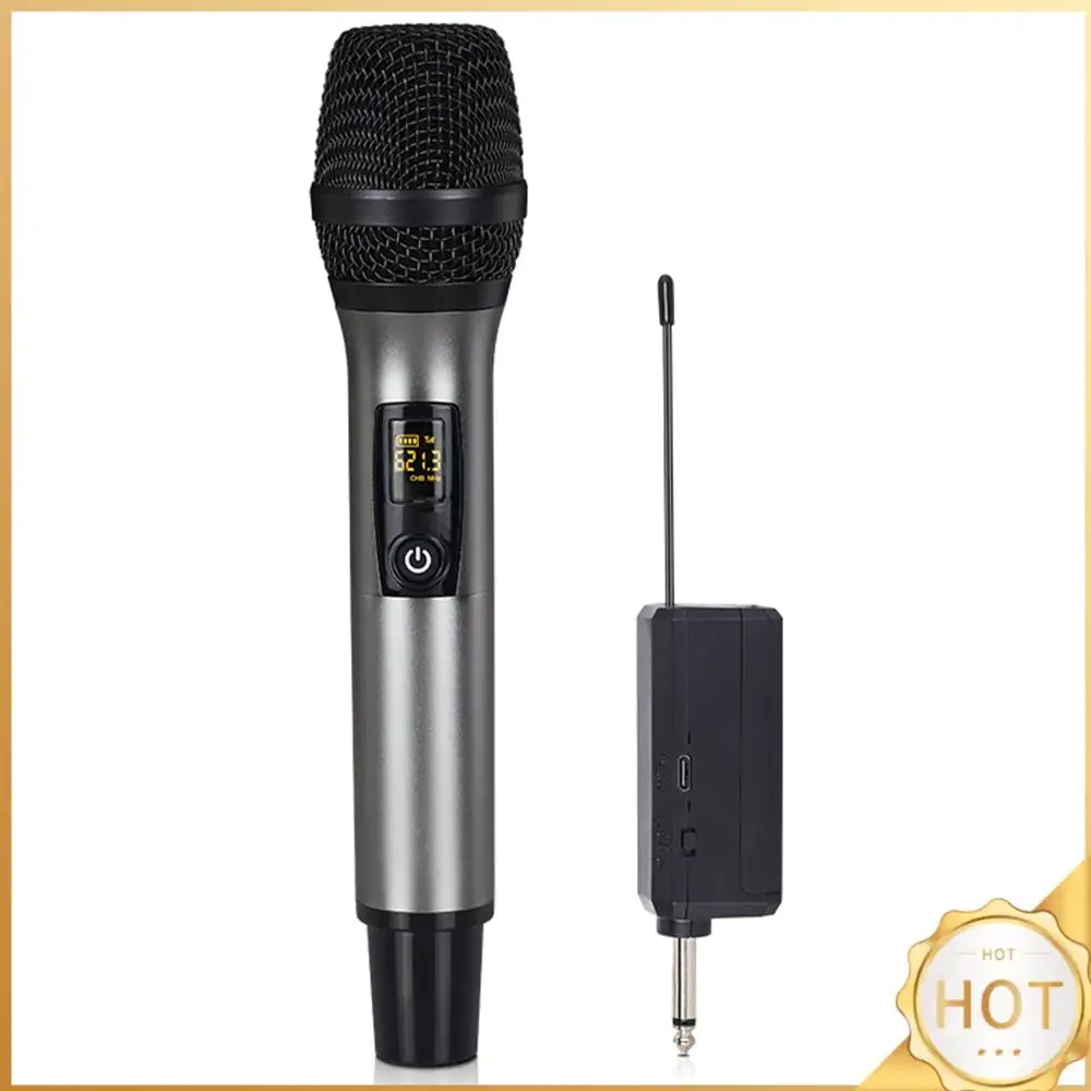 

Wireless Microphone For Singing W/ Rechargeable Receiver Handheld Microphone for Home Karaoke Meeting Party Church Wedding KTV