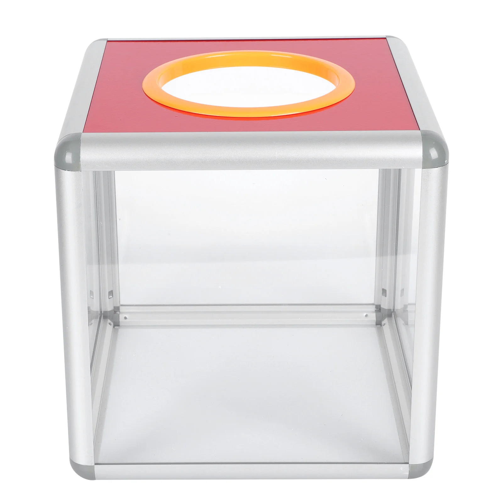 

Lottery Box Jar Storage Container Transparent Case Office Mailbox Paper Suggestion Letter Aluminum Alloy