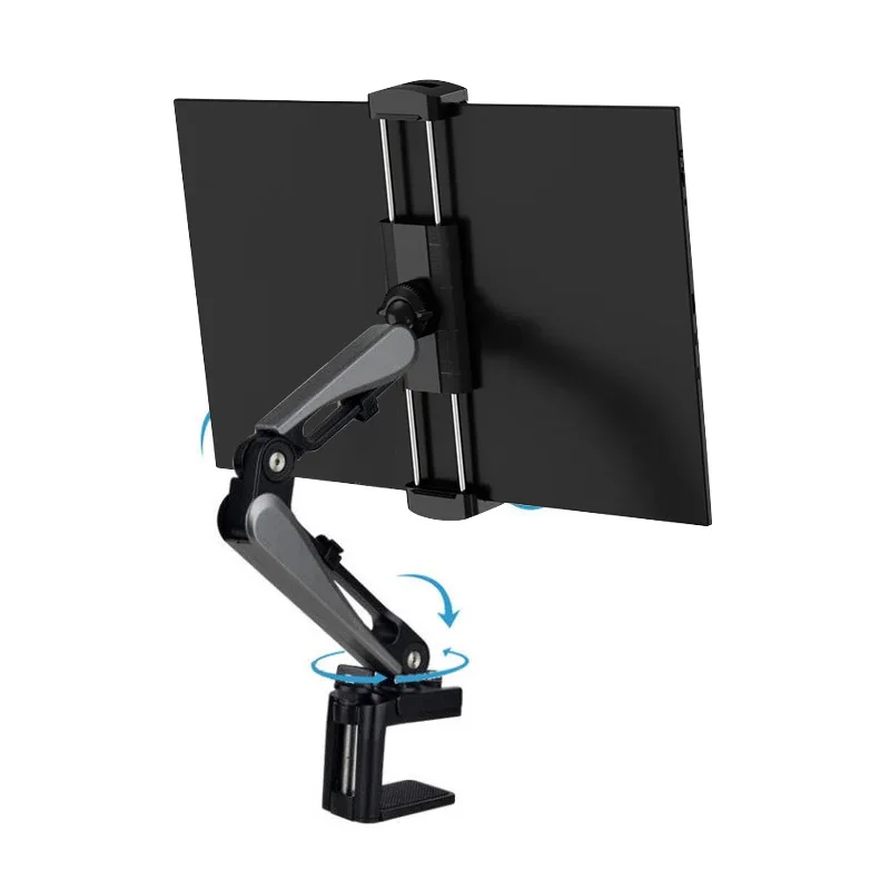 Adjustable Aluminum Alloy Portable Monitor Holder Desktop Clamp Mount Stand Bracket for 12-17 inch Computer Screen