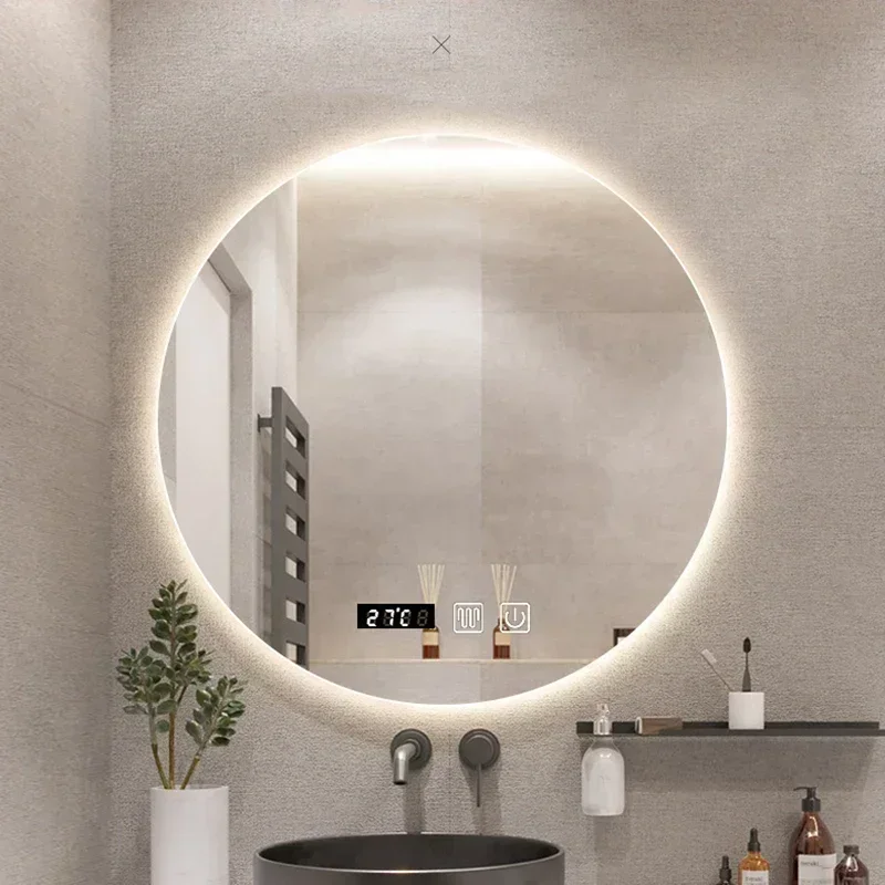 

Wall Bathroom Decorative Mirror Led Smart Cosmetic Decorative Mirror Round Specchio Decorativo Living Room Decoration