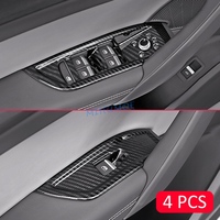 For Audi Q5 Sportback FY SQ5 2021 2022 2023 2024 LHD Carbon Fiber Window Switch Cover Adjust Panel Trim Car Styling Accessories
