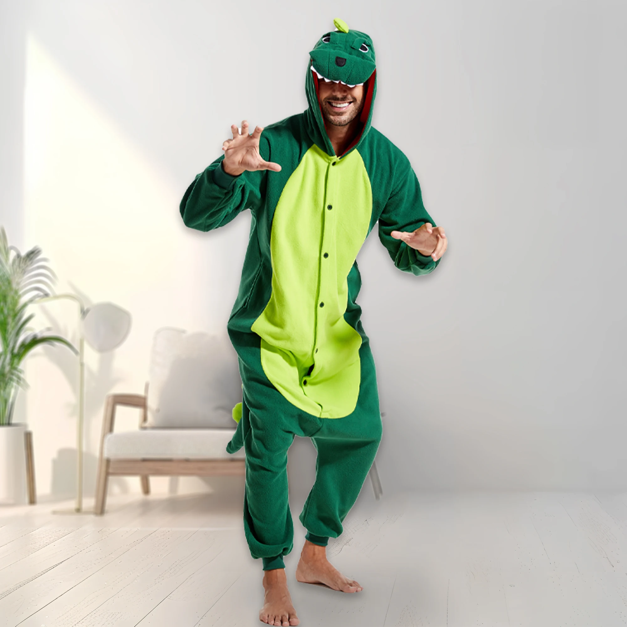 CANASOUR Adult Dinosaur Costumes Suit For Women and Men Onesie Pajamas Halloween Christmas Fantastic Cosplay One-piece pijama