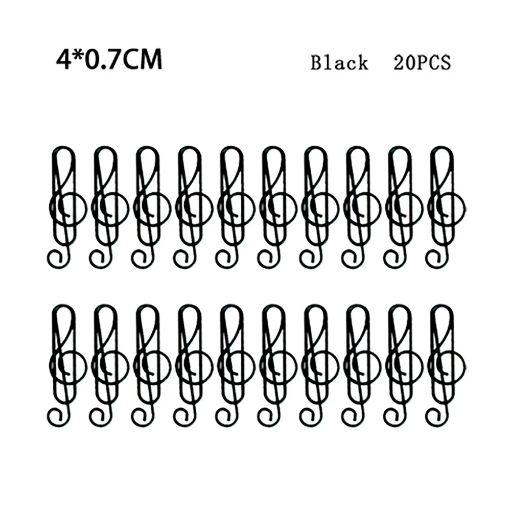 20PCS/Set Metal Music Shape Paper Clips Durable Music Note Music Note Shaped Paper Clip Stationery Cute