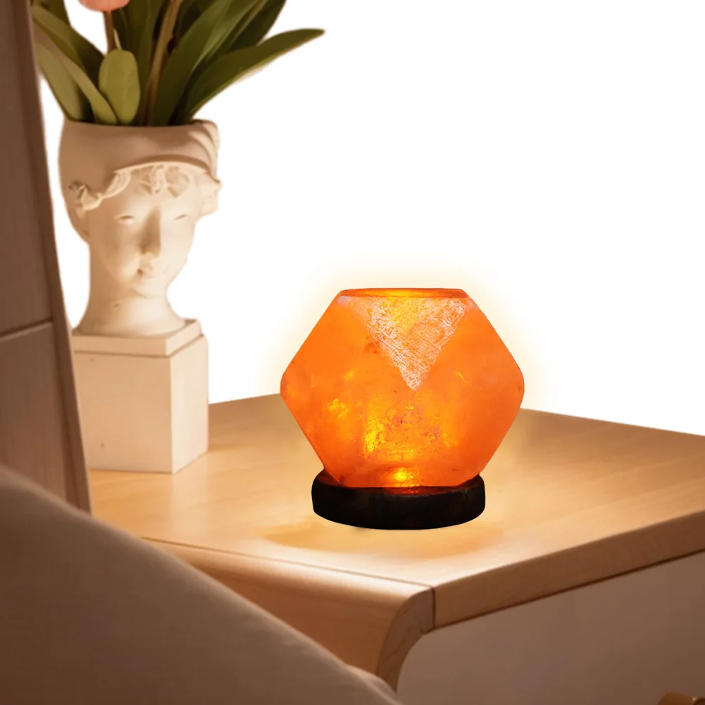 Home Bedroom Decoration Himalayan Salt Lamp LED Night Light with Base LED Atmosphere Lamp Classic Table Light