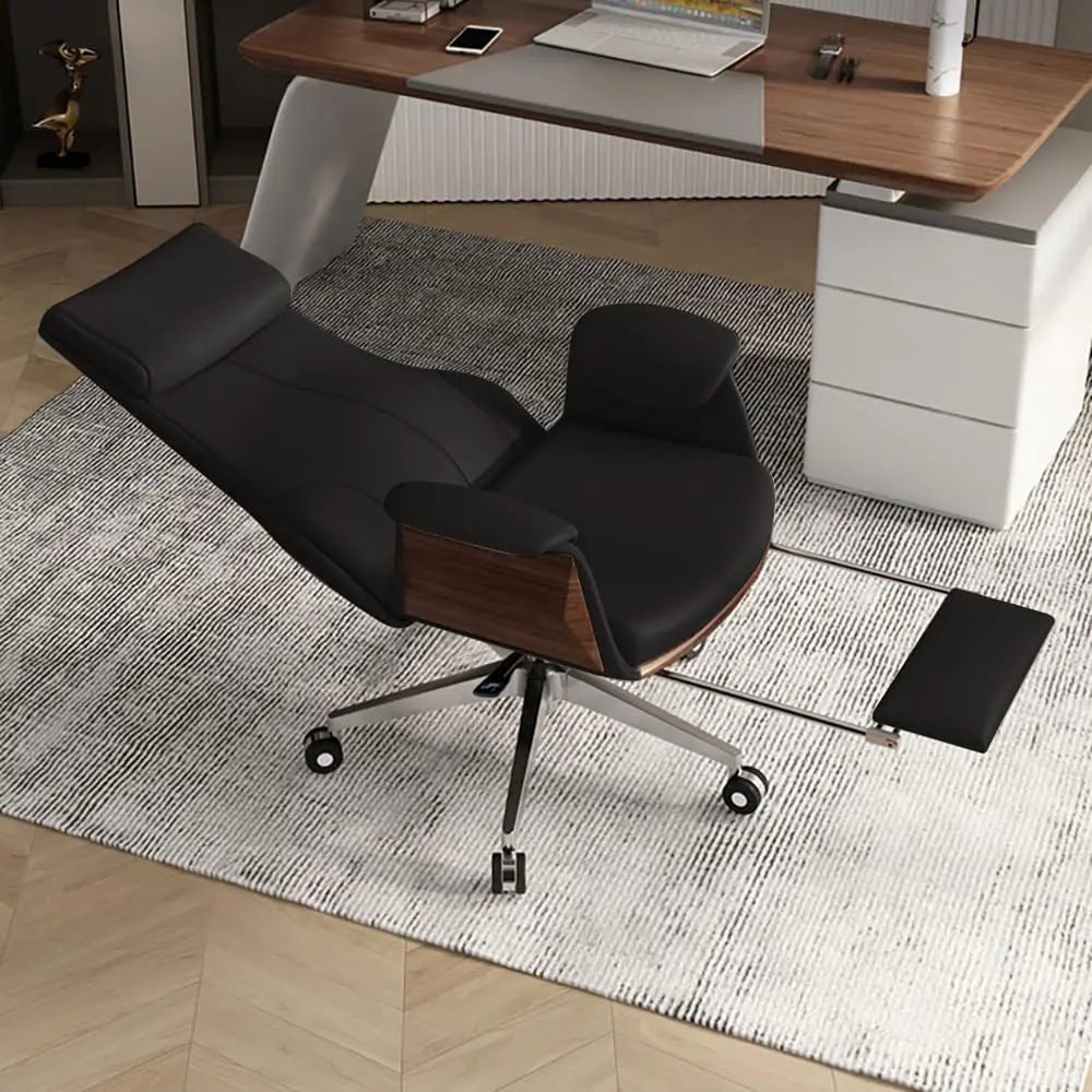 

Modern High Back Adjustable Swivel Home Office Chair Faux Leather Ergonomic Task w/ Rolling Base, Customized