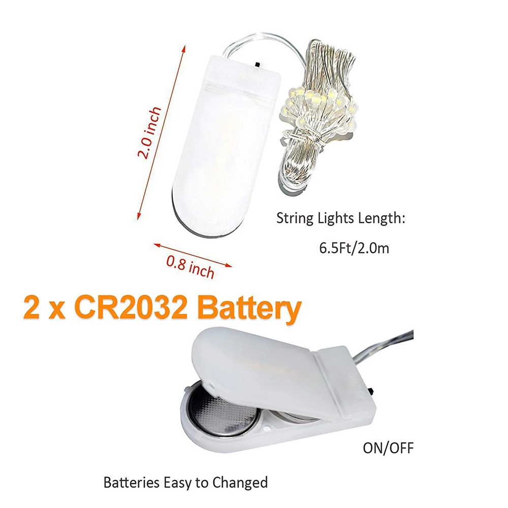 LED Fairy String Lights Battery Operated LED Copper Wire String Lights Outdoor Waterproof Light For Bedroom Wedding Decor