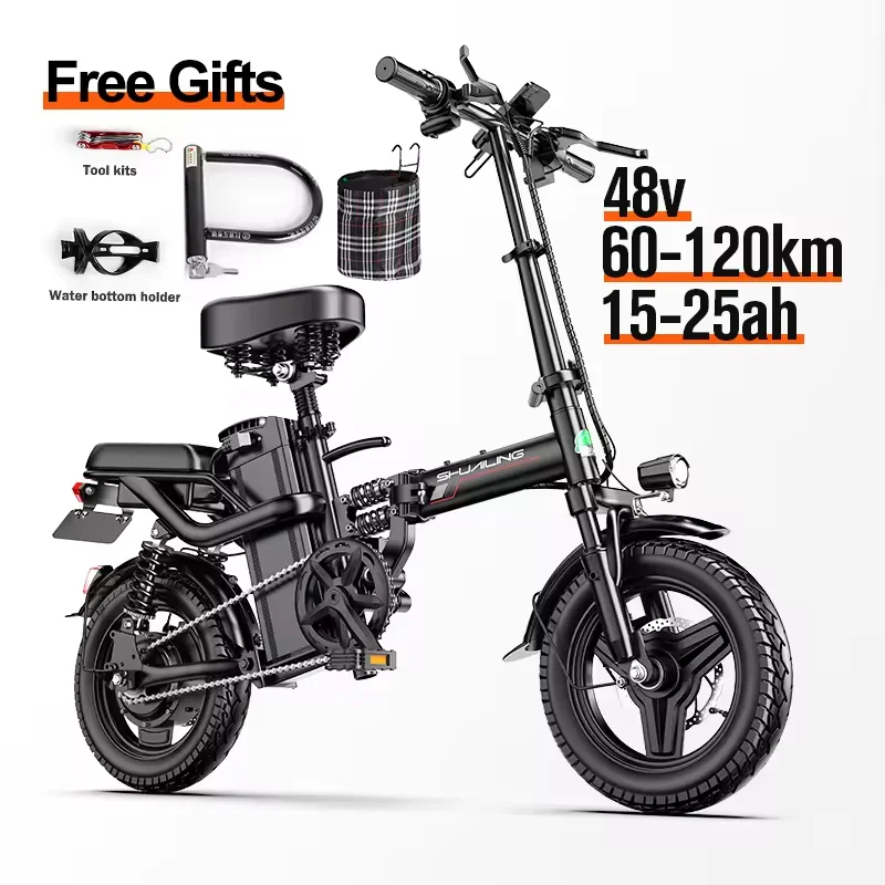 

STLF DZ WJW Advanced Folding Electric Bicycle 500w 48V 14 Inch Electric City Bike Foldable LED Display Electric Bike Mini Size B
