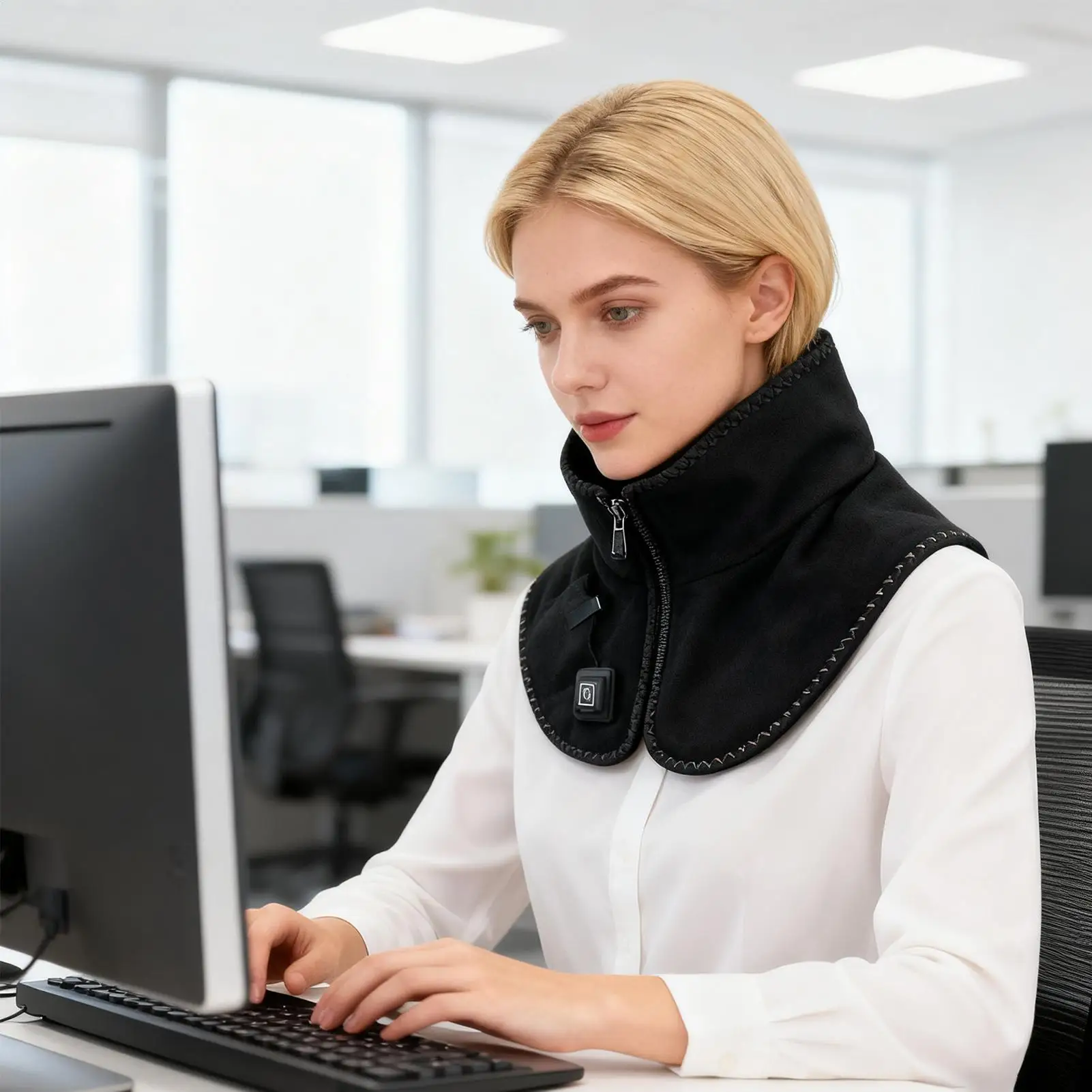 

Portable Electric Neck Warmer USB Rechargeable Heating Pad For Commuting, Office, Travel, And Outdoor Activities In Cold Weather