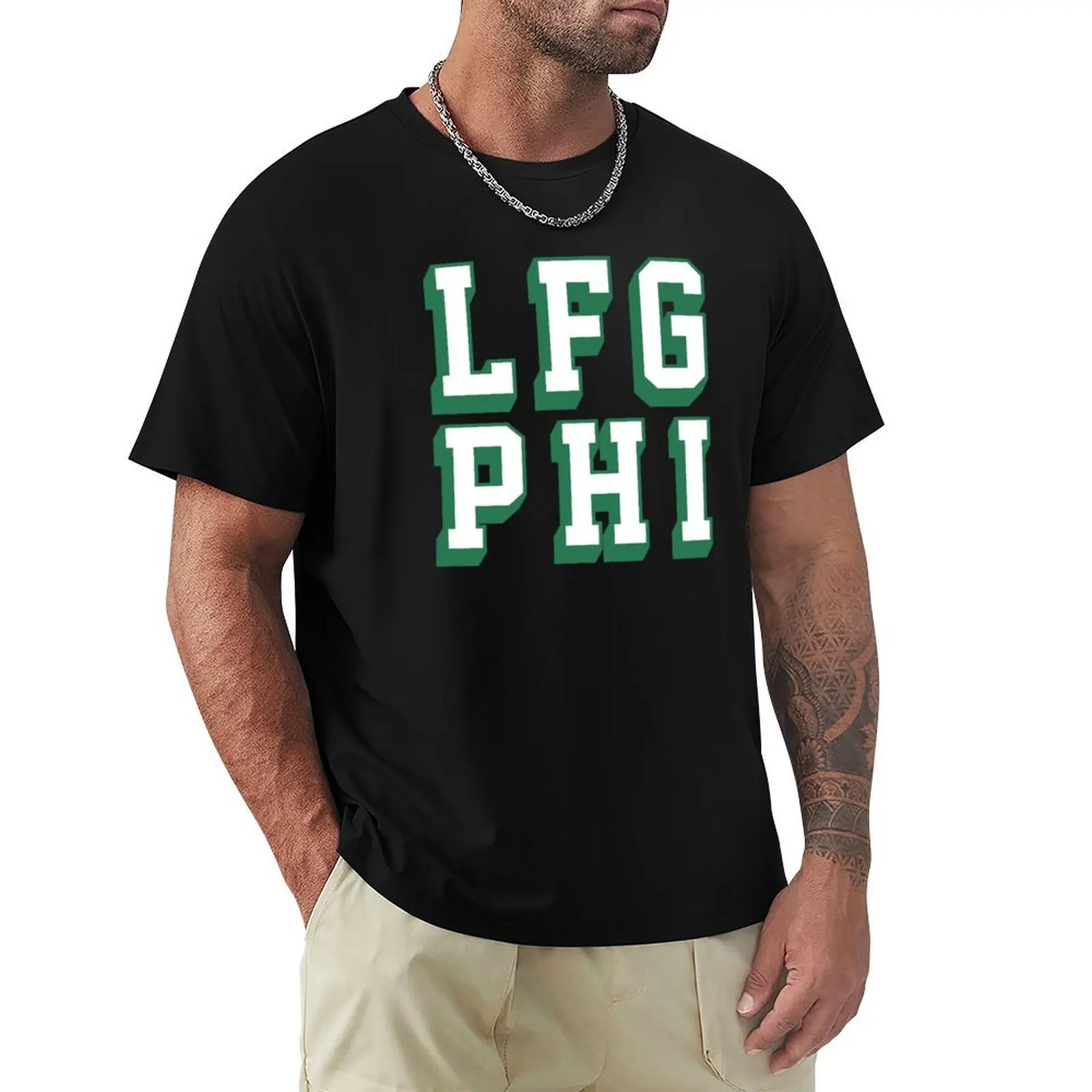 

LFG PHI - Black White/Green T-Shirt plain T-shirts man Funny t-shirt for a boy mens t shirt