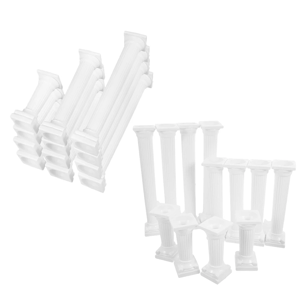 

24pcs Roman Stand Elegant Plastic Wedding Elegant Wedding Cake Tiered Stand Support Rods Versatile Size Cake Pillars