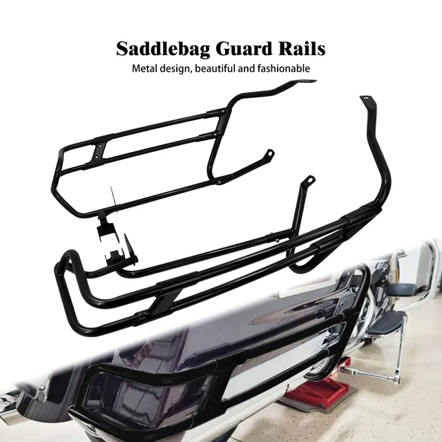 Motocyklowa stalowa tylna osłona torby siodłowej z szynyami ochronnymi do Harley Touring Electra Glide Road King FLHRXS FLHT 2014-2022