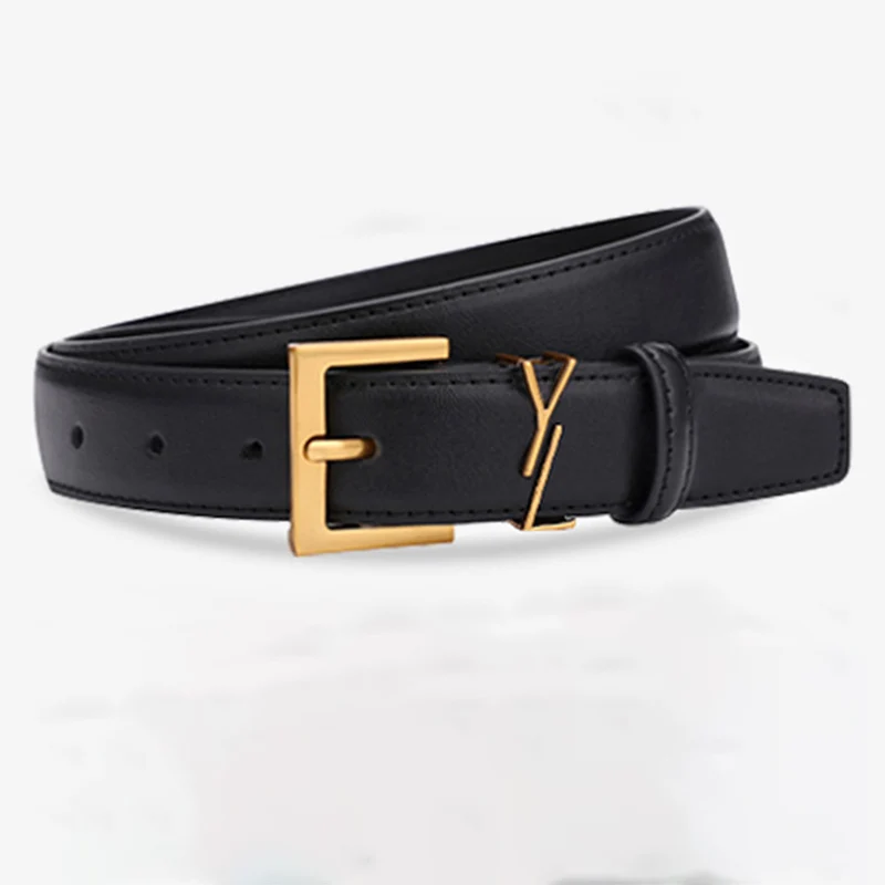 New 2025 Women's Genuine Leather Versatile Belt, Versatile Decorative Suit, High End Retro Black Skinny Jeans Belt