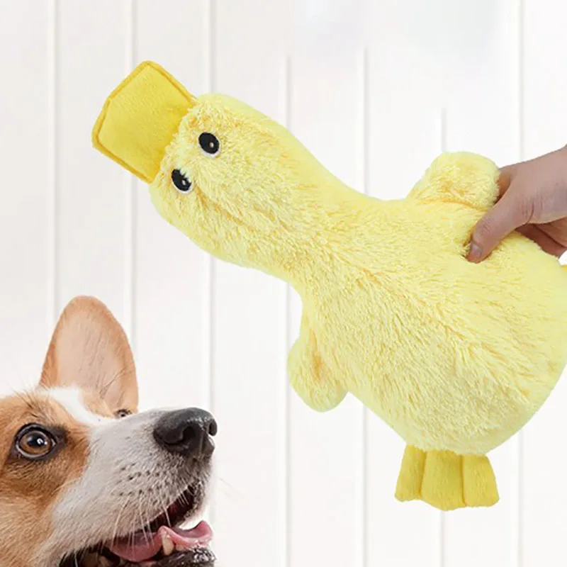 Dog Plush Toys Duck Interesting Behavior Squeaky Stuffed Soft Toys Moving Noise Walk Dog Training Supplies Puppy Accesories