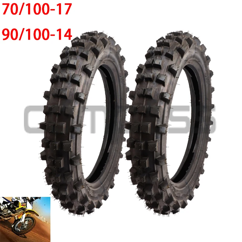 70/100-17 front tire (inner tube 2.75-17) 90/100-14 rear tire (inner tube 90/100-14) for off-road motorcycles