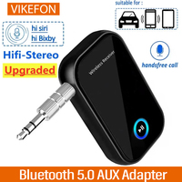 Car Bluetooth 5.0 AUX Adapter Noise Reduction 3.5mm Jack RCA Stereo Wireless Car Audio Receiver with Mic for Amplifier Speaker