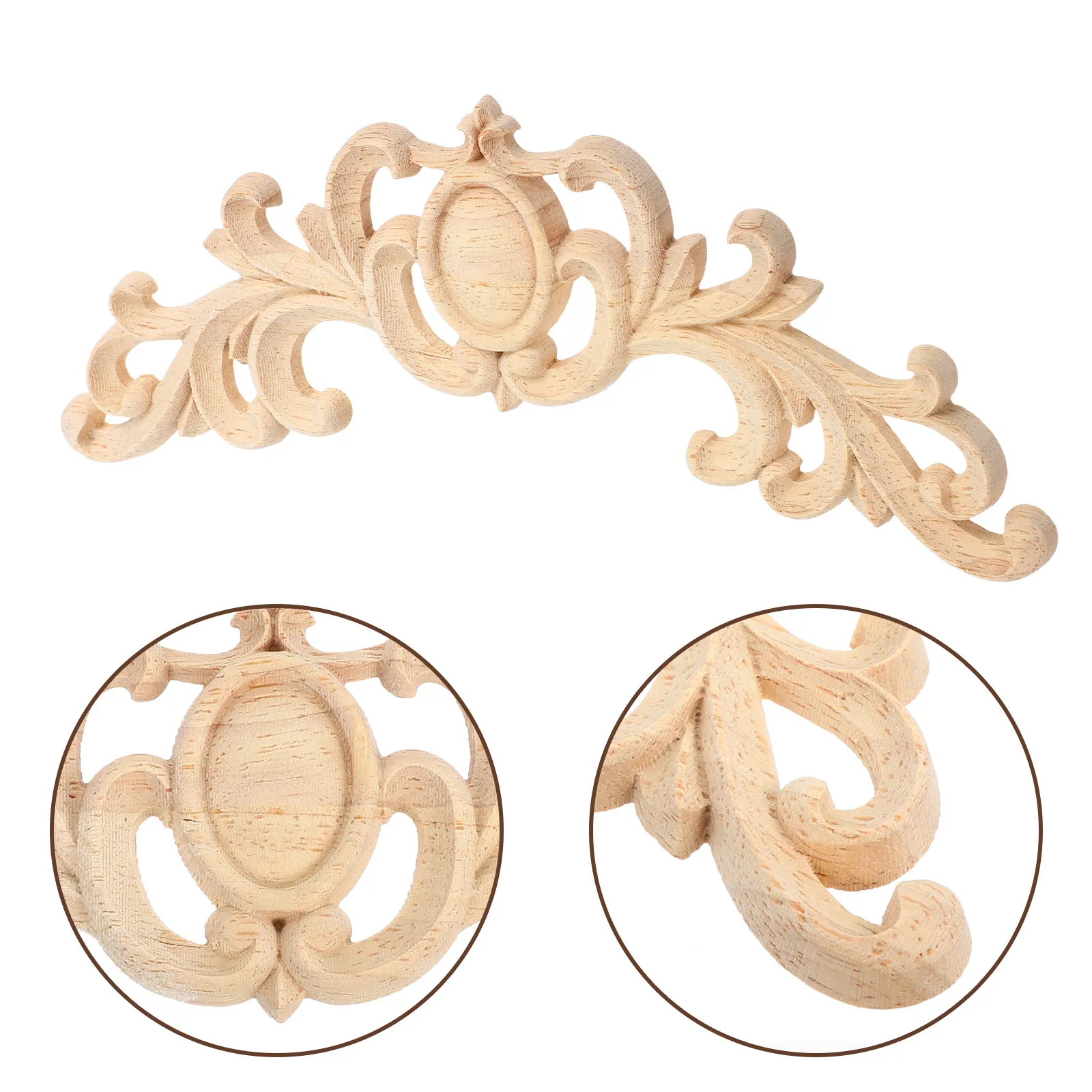 Intricately Carved Wood Appliques Unpainted Decorative Wooden Onlays for Furniture Cabinets Wardrobe Dresser Mirror Bed Frame