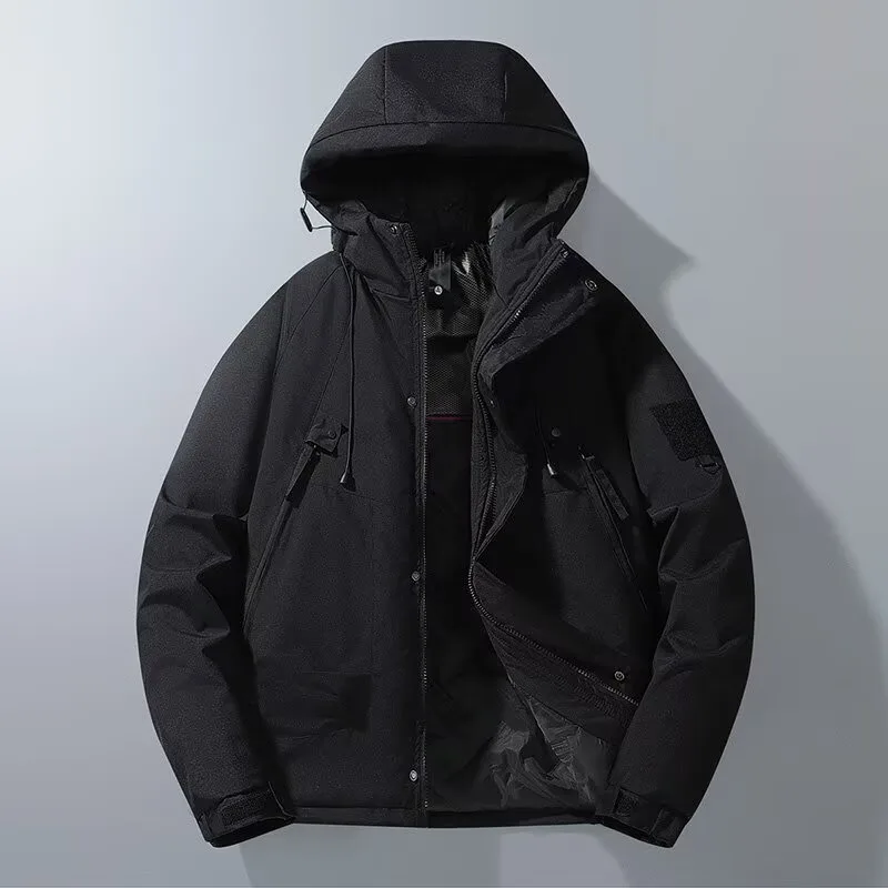 

aphene Самонагревающийся водонепроницаемый ветрозащитный хлопок с капюшоном Jaet Trendy Bla Tech Series Order Gold Bla Collection Мужская Fa...