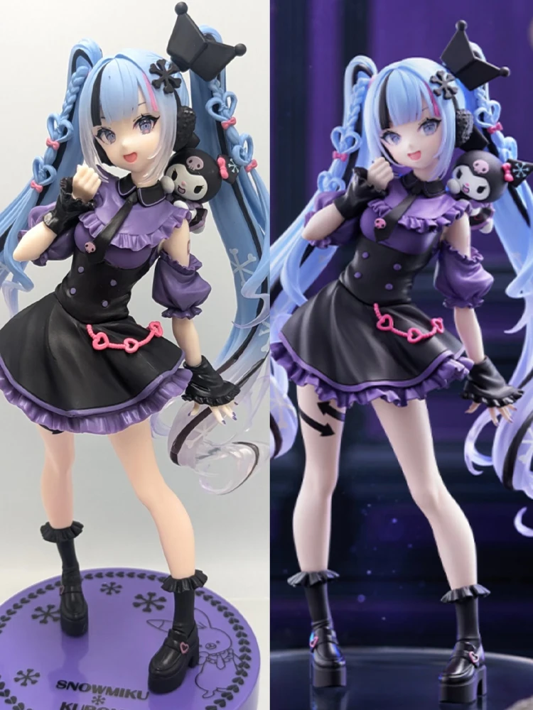 Oryginalne figurki akcji Furyu Snow Miku Kuromi Trio Try It Anime, kolekcjonerskie modele, urocze zabawki, prezenty urodzinowe dla dziewczynek. — 2