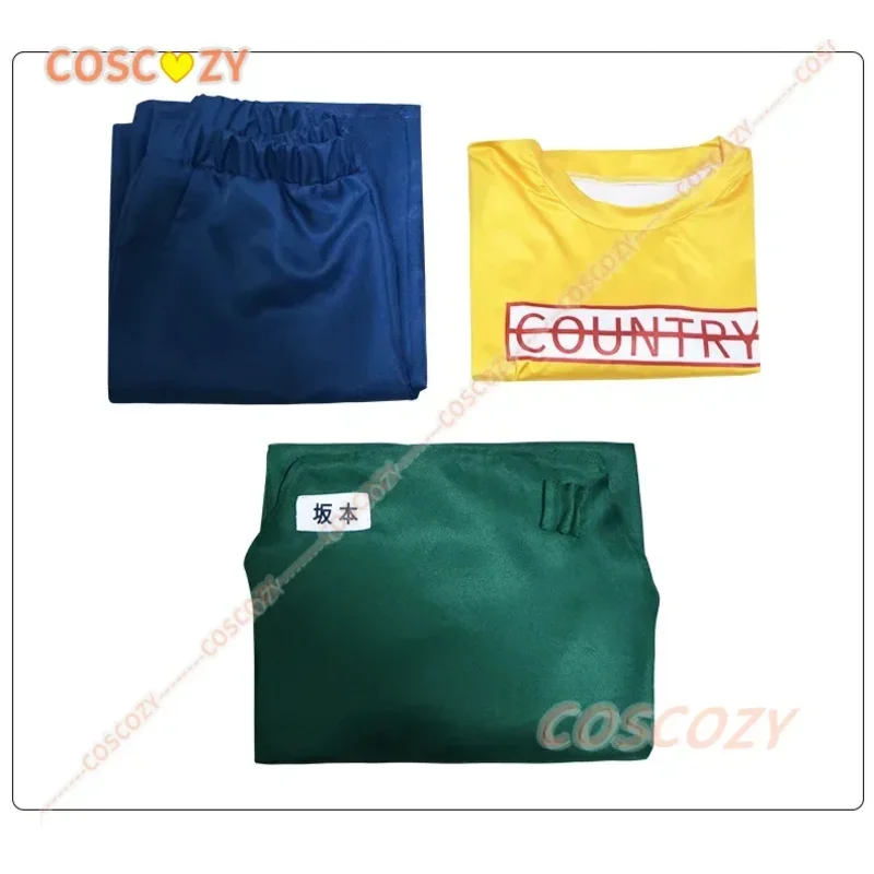 Men's Cosplay Anime Sakamoto Days Taro Sakamoto Cosplay Costume Wig Yellow T-shirt Green Apron Glasses Halloween Party Suit