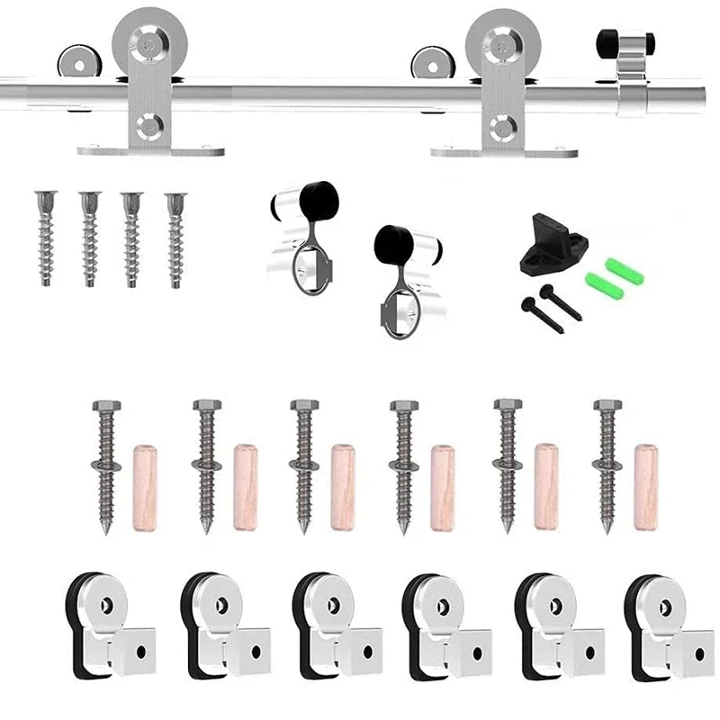 Imagem -06 - Ccjh- Deslizante Porta Rail Kit Single Deslizante Porta Acessórios Grupo sem Porta 5ft 152cm Aço Inoxidável