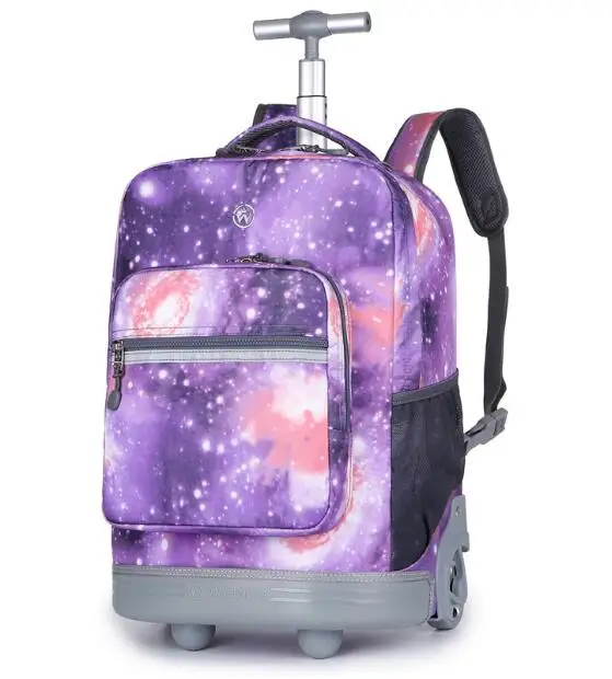 18 inch Wheeled backpacks for girl School Rolling Bag for teenagers middle School Trolley Bags for boys Rolling Satchel bag cart