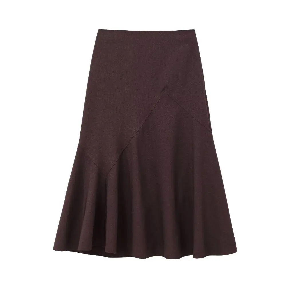

Women's Winter Midi Skirt Wide-Swing Blended Mid-Waist European And American Style All-Match Fashionable Outerwear