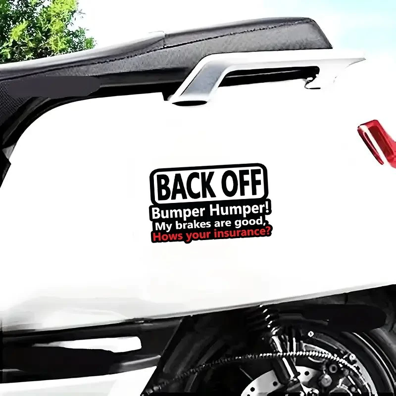ملصقات سيارات من الفينيل "BACK OFF Bumper Humper" ذات رسائل تحذيرية مضحكة، مقاس 15 × 9.5 سم، ملصق خارجي متين للزجاج الأمامي الخلفي #5