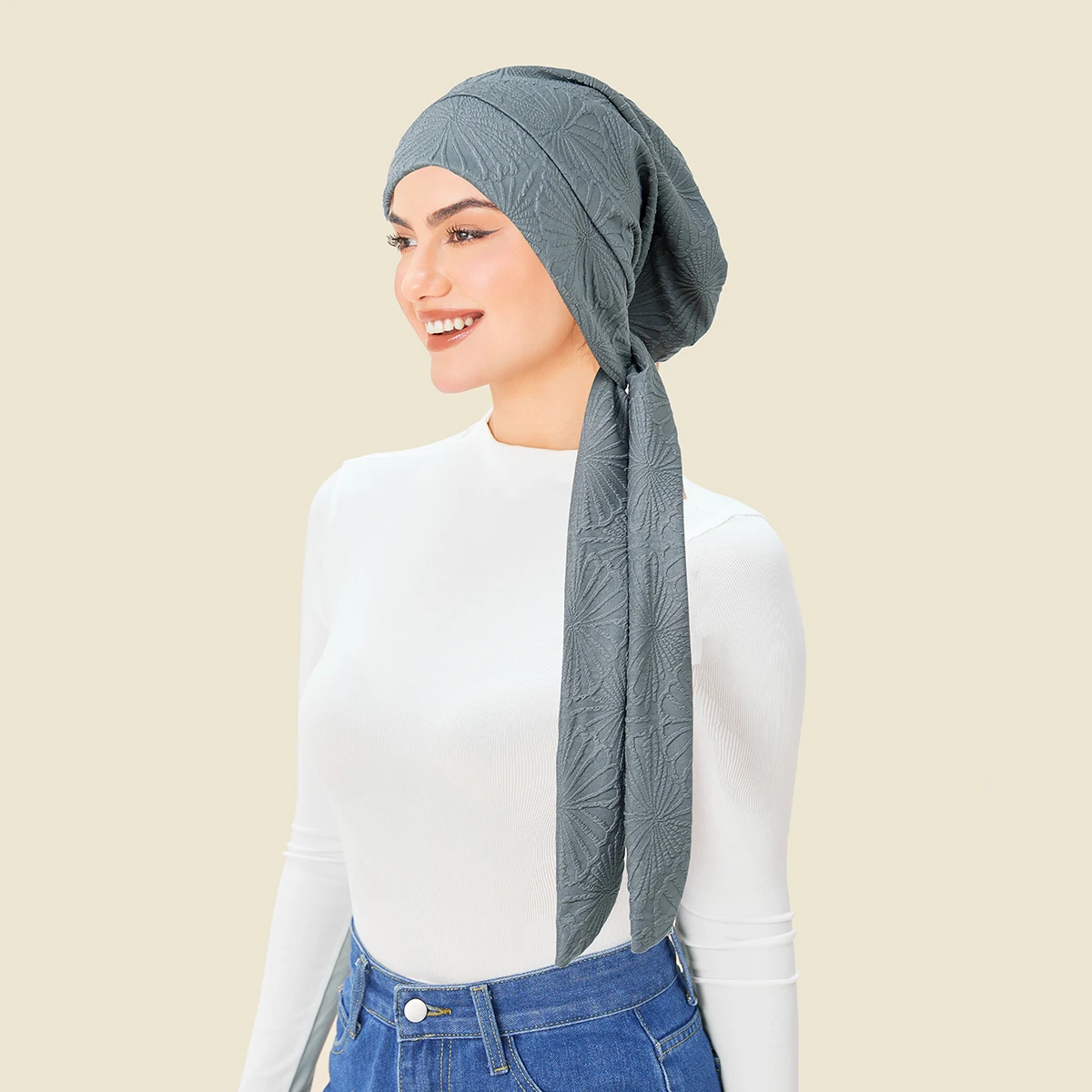 Nieuwe Moslim Stretch Pre-Gebonden Tulband Hoeden Staart Tie Bandjes Hijab Hoeden Headwrap Chemo Cap Voor Vrouwen Dames Hoofddeksels motorkap Mujer