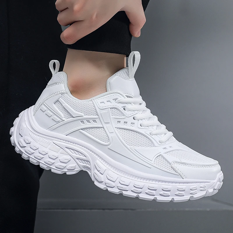 

Sports and leisure shoes, men's shoes, marathon oversized air cushioned shoes, fly woven all season rubber, wear-resistant, anti