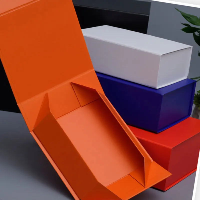 Benutzerdefinierte Markenlogo-Luxus-Geschenkbox mit Magnetverschluss, starre Papierverpackung für Schmuck, Kosmetik, Kleidung, Perücke, RedWine – Detail 3