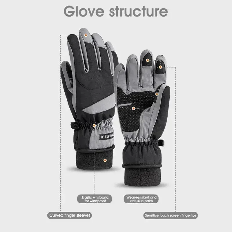 Winter Outdoor Warm Gloves Waterproof Motorcycle Glove Hiking Cycling Gloves Ultralight Non-Slip Motor Gloves for Sports