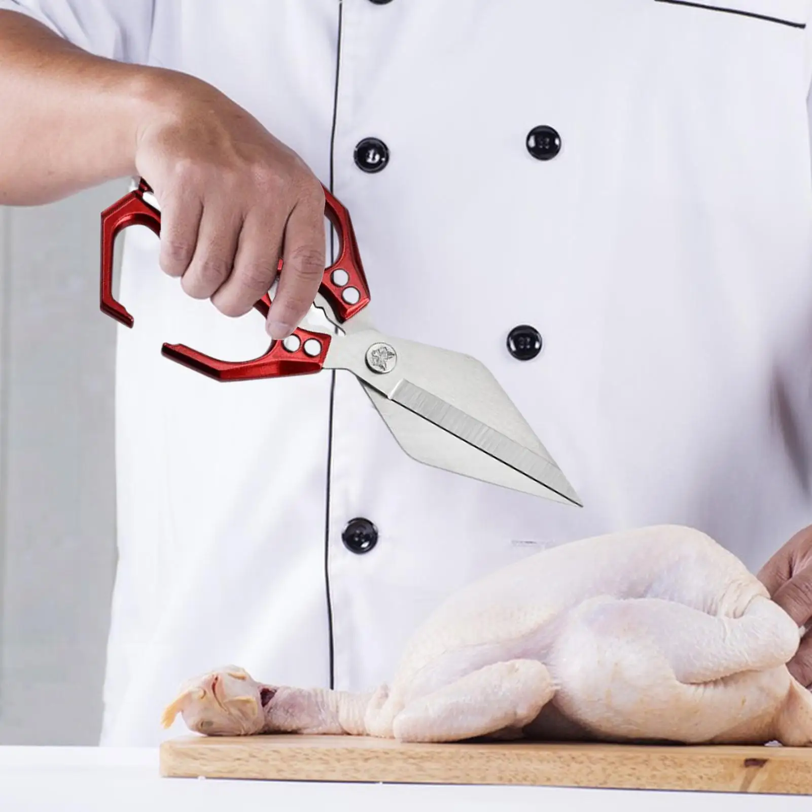 

Кухонные ножницы из нержавеющей стали, ножницы для еды, кухонные ножницы, сверхмощные универсальные ножницы для резки курицы, индейки, рыбы, морепродуктов