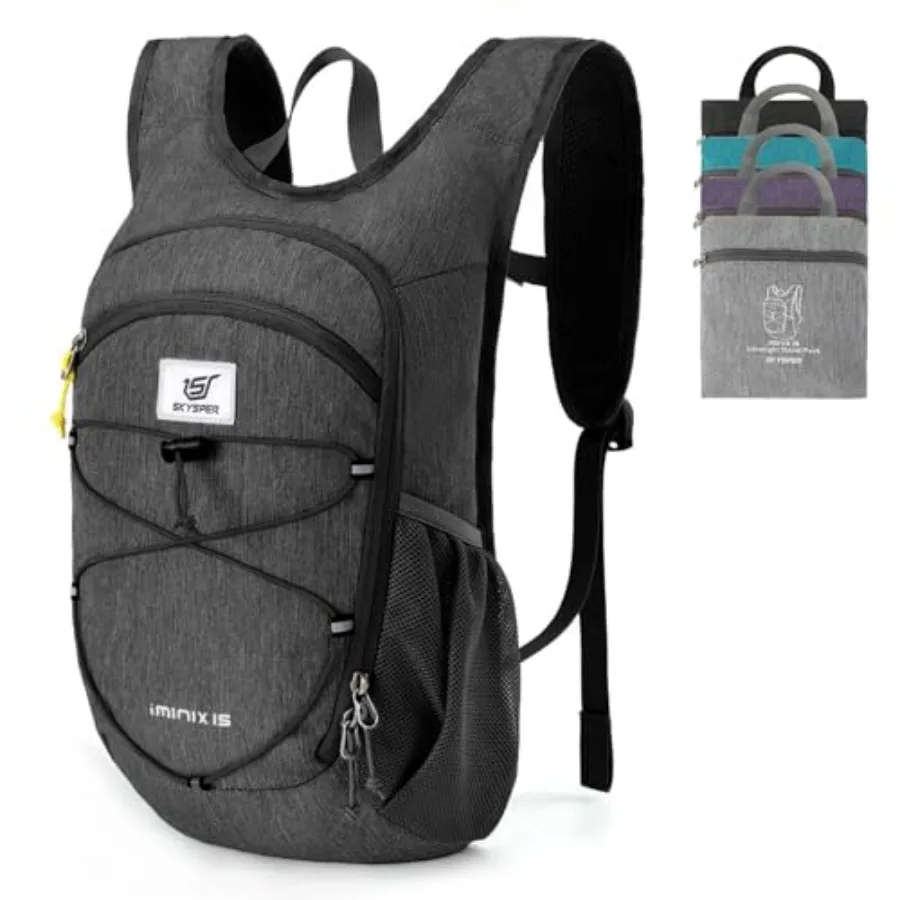 15L/20L Foldable Hiking Backpack Lightweight Packable Travel Daypack with Chest Strap Small Folding Pack for Walking