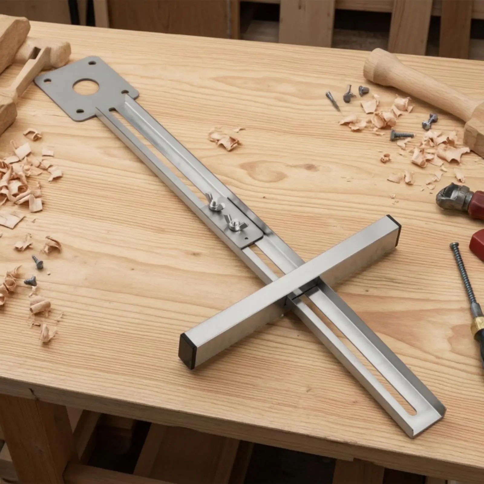 Adjustable Slotted Rail Router Fence Stainless Steel Trimmer Locat Guide for Consistent Workshop Carpentry Cuts view 4