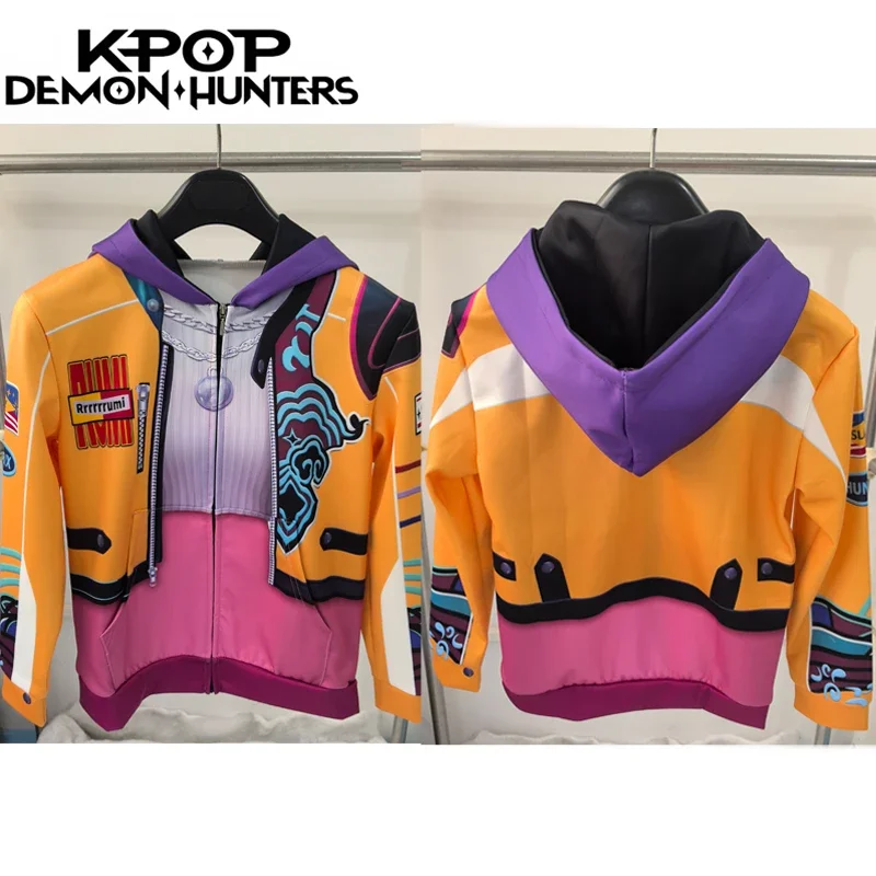 Kids Rumi Jacket Demon Hunter of KPop Cosplay Costume Children Child Girls Hoodies Disguise Roleplay Fantasia Clothing Halloween