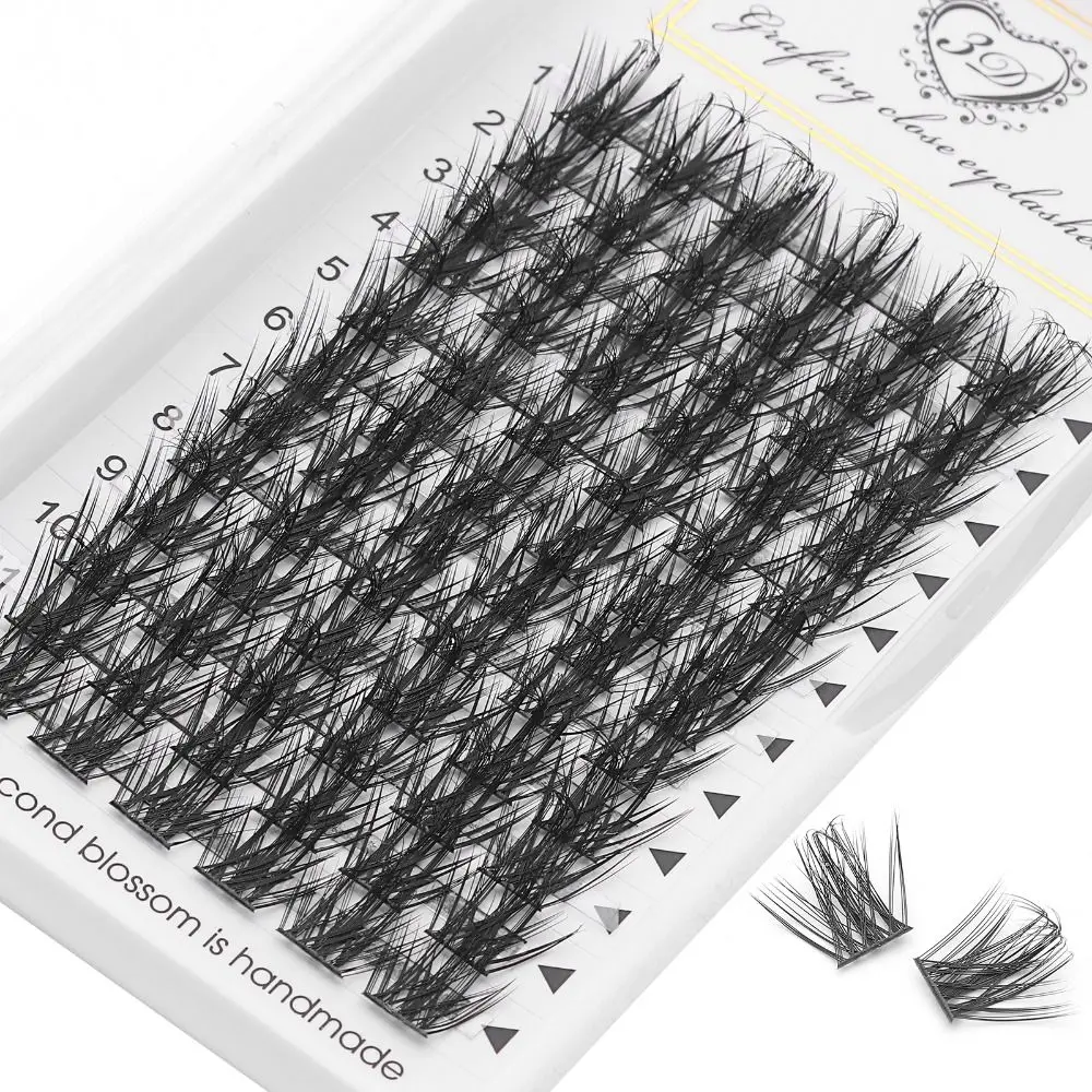 Pestañas individuales suaves de imitación de visón, grupos de pestañas naturales largas, volumen fino y esponjoso, extensión de pestañas DIY en casa