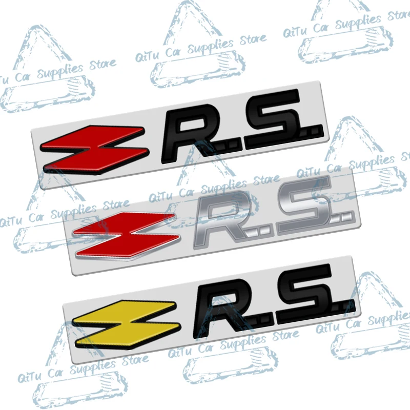 Car Styling Metal RS Emblem Logo High Quality Car Rear Trunk Badge Decor Sticker For Clio Kadjar Megane GT Rafale Duster Kangoo