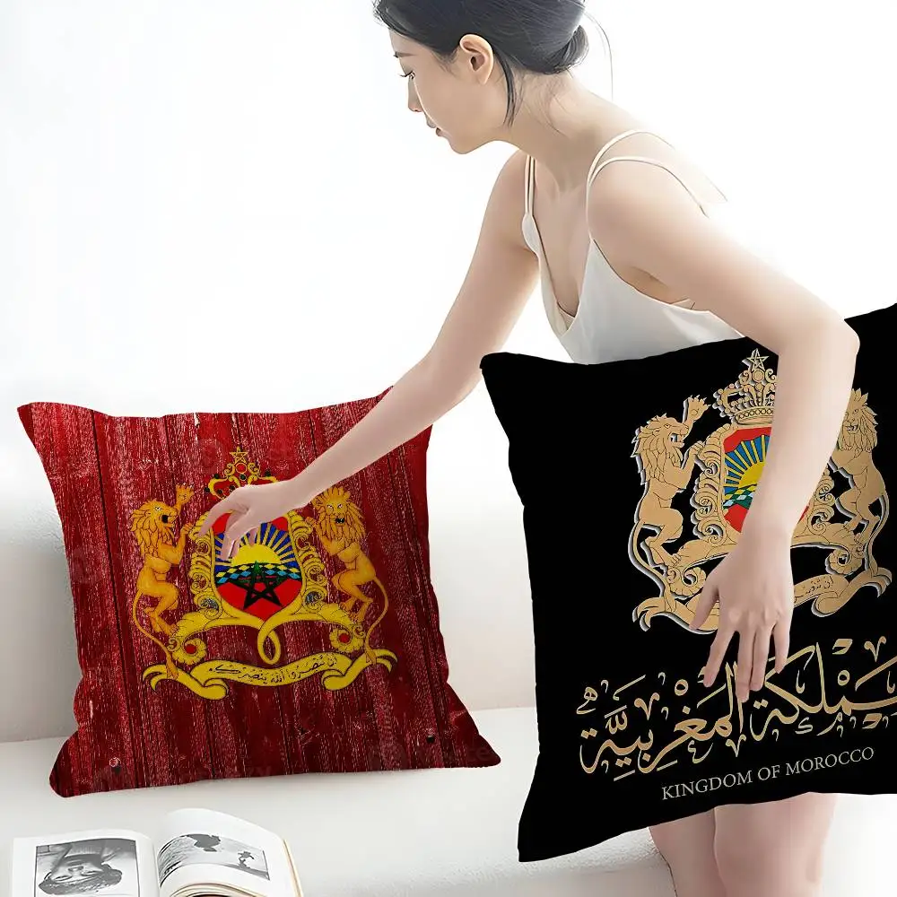 M-Morocco Map Flag Pillow Cushion Cover Pillowcase Living Room Sofa Home Decor Customized