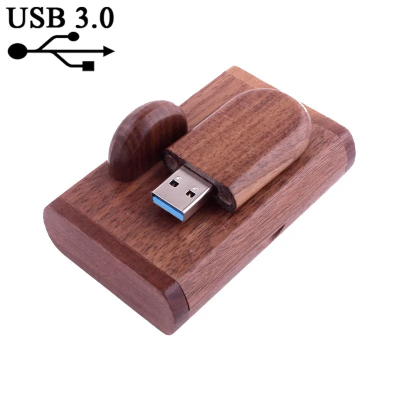 

USB 3.0 wooden usb + Box Personal LOGO pen drive 8GB 16GB 32GB usb Flash Drive pendrive Memory stick