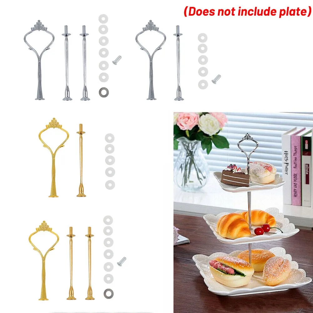 Cake Plate Stands Multi-style 2/3 Tier Plate Handle Fitting Hardware Rod Tool Cake Plate Stand Wedding Birthday Cake Stand