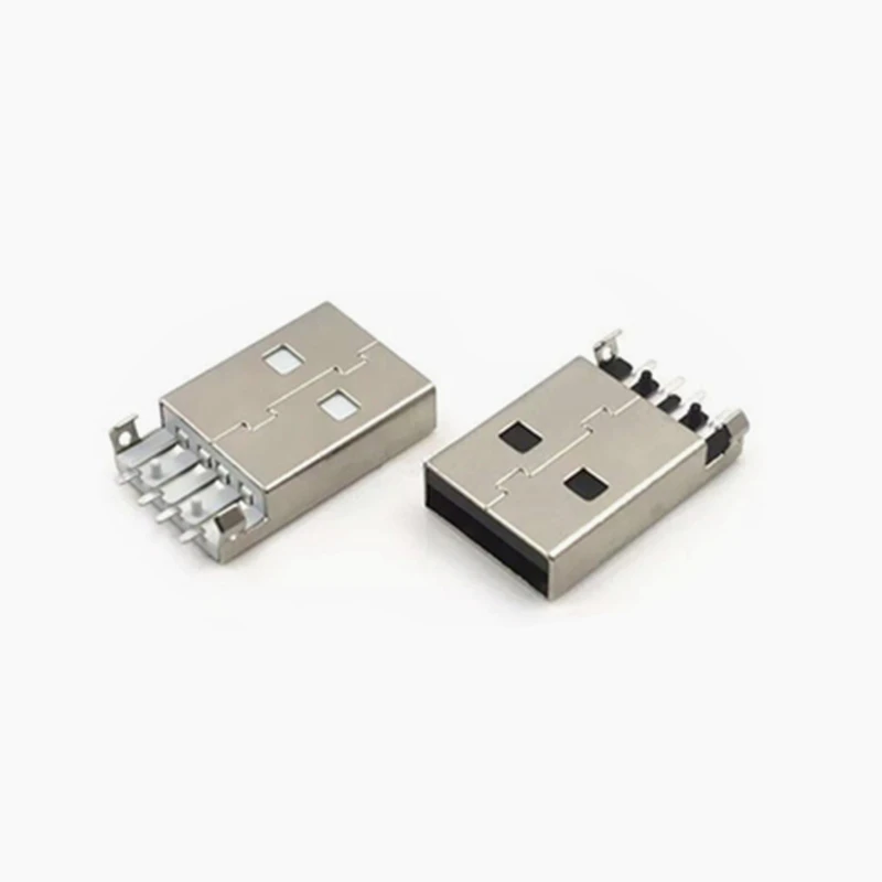 10Pcs/lot USB 2.0 Male A Type USB PCB Connector Plug 180 degree SMT AM 4pin Male USB Connector