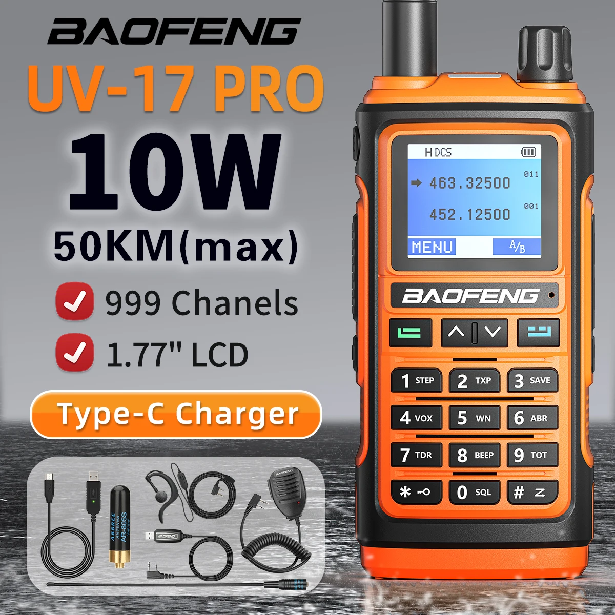 Baofeng UV17 Walkie Talkie Long Range Portable Station Fm Powerful Radio Station Hunting Ham Two Way Radio Wireless Set Receiver