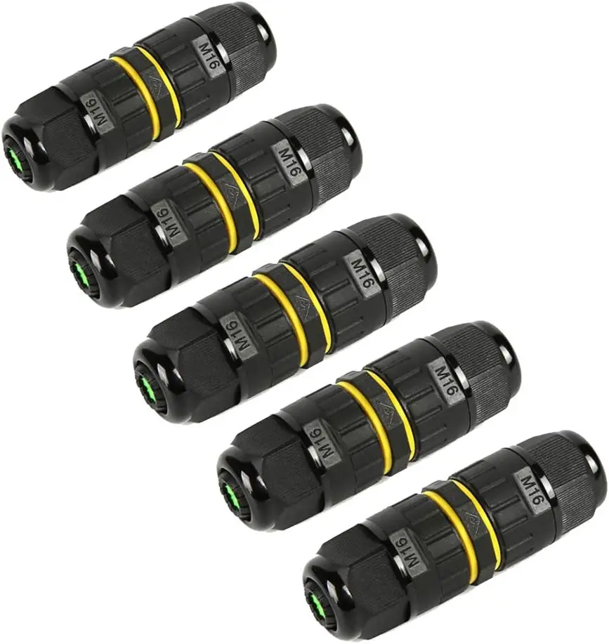 M16 2PIN 3PIN IP68 Waterproof Junction Box Outdoor 2 Way Electrical Cable Wire Connector Line Protection For Wiring Accessories