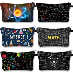 Math Formula Geometry Science Mathematical Cosmetic Case Cute Makeup Bags For Travel Experiment Storage Lipstick Bag Gift