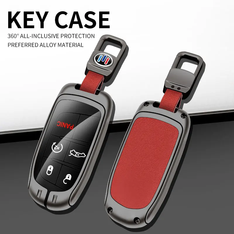 Funda para llave de coche para Dodge RT Challenger Charger Journey RAM, protector de control remoto para llave de coche con logotipo DODGE R/T