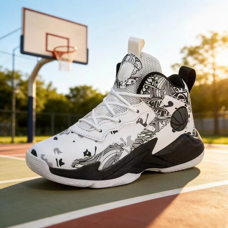 

Детские баскетбольные кроссовки для мальчиков с толстой подошвой, нескользящие, дышащие, для спортзала, спортивная обувь для детей, кроссовки для мальчиков