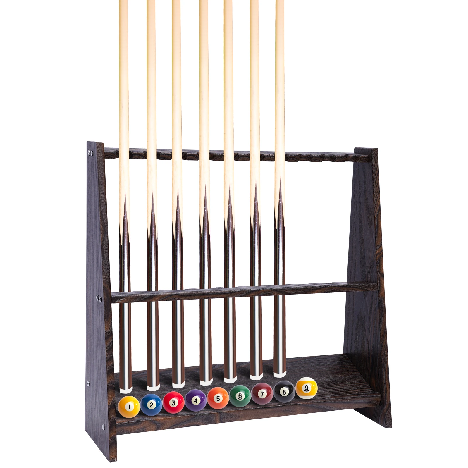 Imagem -04 - Pool Stick Holder Wood Cue Rack para Sala de Bilhar ou Clube Floor Stand 10