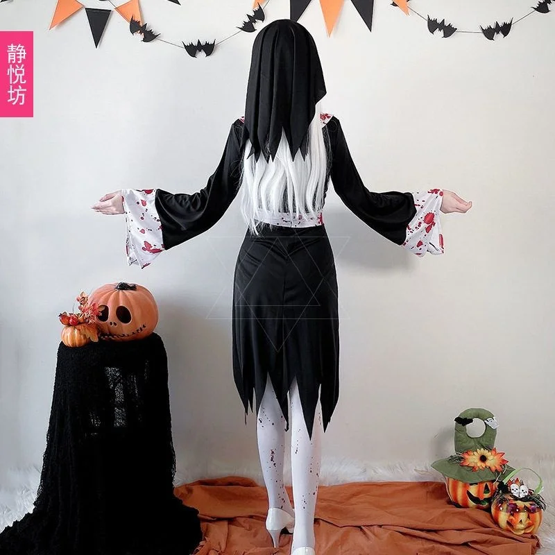 زي هالوين للبالغين، فستان ساحرة ومصاصة دماء، زي تنكري بثيمة داكنة للنساء، ملابس أداء مسرحي بأسلوب قوطي